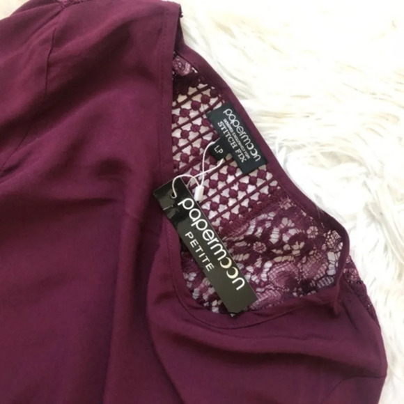 Stitch Fix Papermoon NWT Lace Back Blouse Top New - Picture 3 of 7